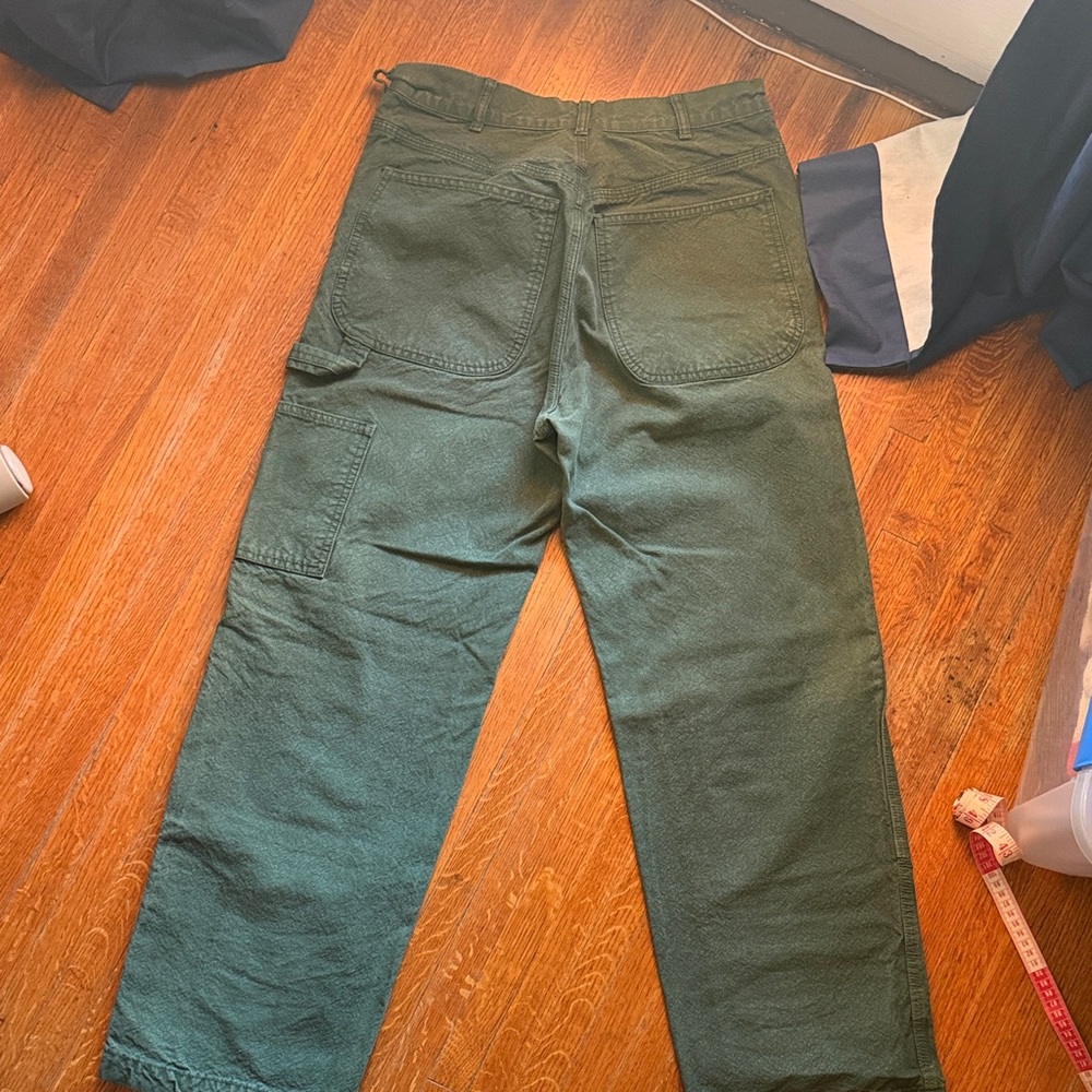 Jesse Kamm Straight Leg Pants in Olive Green - Picture 5 of 5